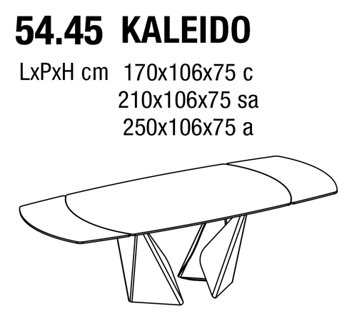 Tavolo Kaleido Bontempi Casa a botte allungabile dimensioni