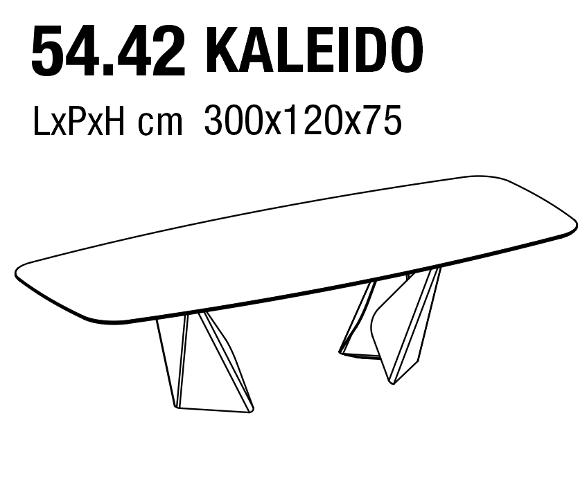 Dimensiones Mesa fija Kaleido de Bontempi Casa