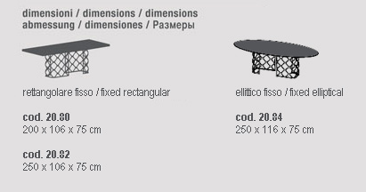 mesa majesty bontempi fija dimensions