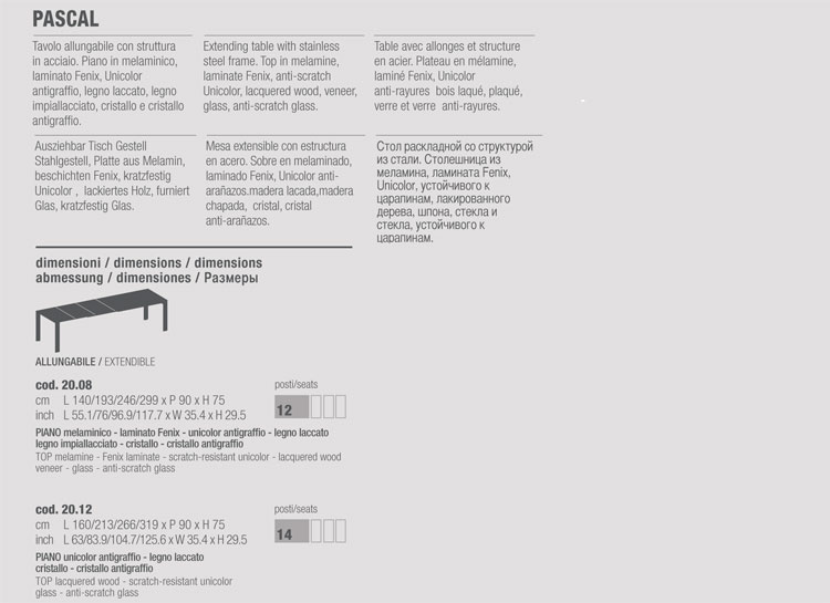 bontempi casa mesa extensible pascal dimensiones