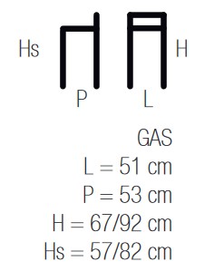 Taburete Leo Casprini Gas medidas