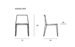 Sedia Penelope Wave Casprini misure e colori