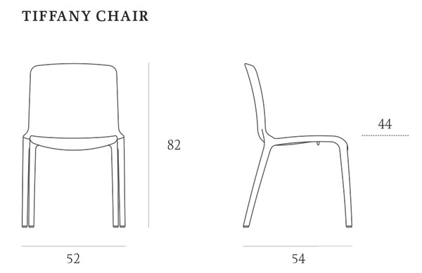 Silla Tiffany Casprini medidas y dimensiones