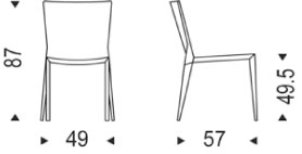 Silla Beverly Cattelan Italia dimensiones