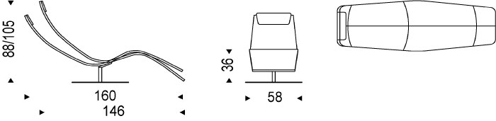 Chaise Longue Casanova Cattelan Italia dimensiones