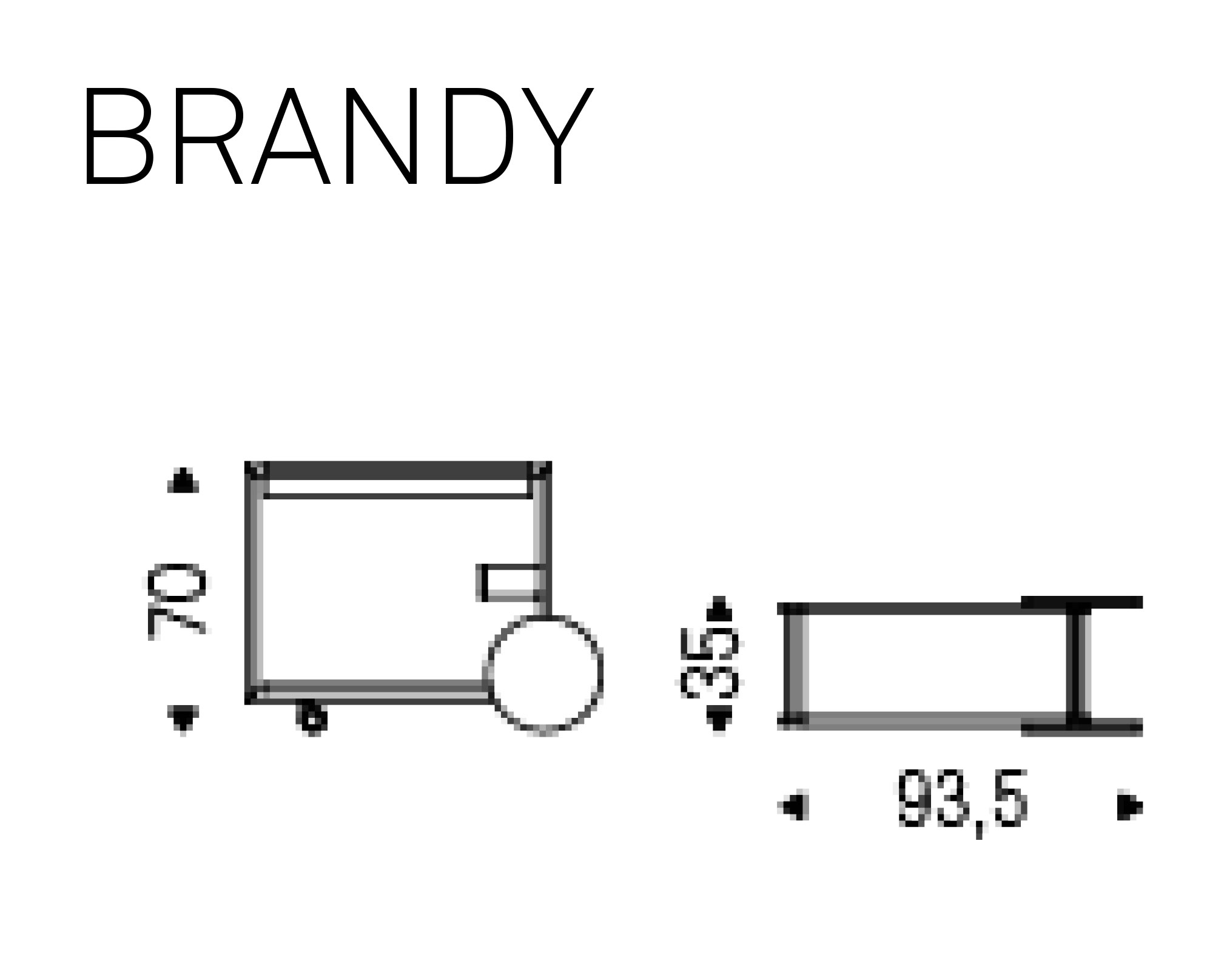 Carrito bar Brandy Cattelan Italia dimensiones