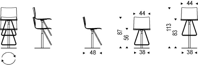 Taburete Toto Cattelan Italia dimensiones