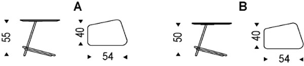 Mesita Laser Cattelan Italia dimensiones y medidas