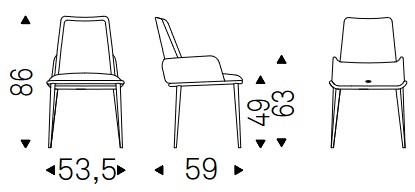 Silla Belinda ML Cattelan Italia medidas