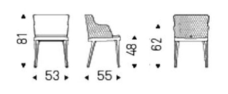 silla cattelan italia magda couture con reposabrazos