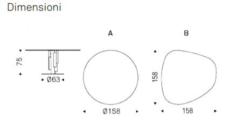 Mesa Skyline Round Keramik Cattelan Italia dimensiones