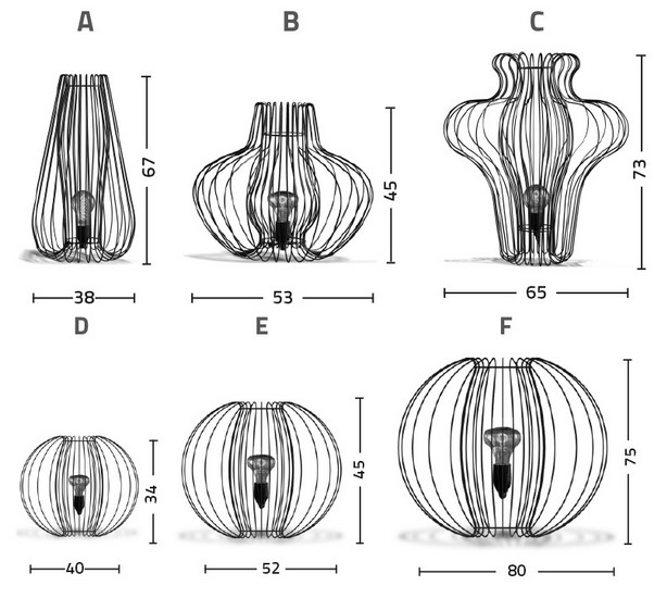 Dimensiones de la Lámpara Colgante Can Can de Colico
