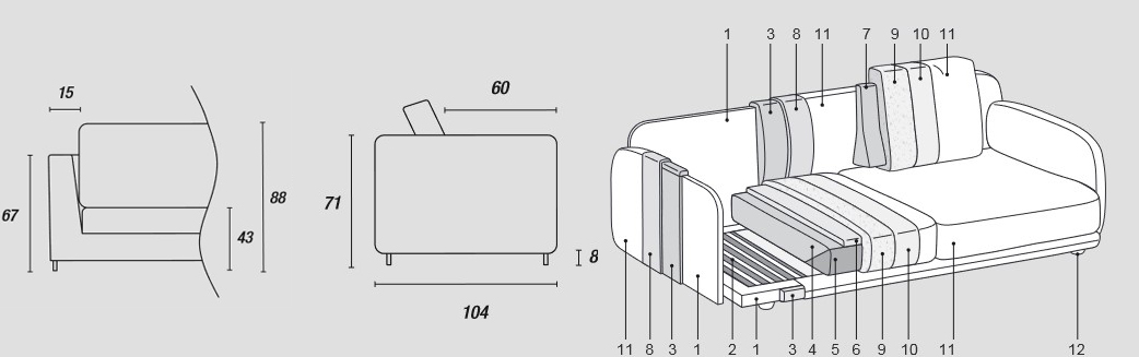 Características del Sofá Modular Avenue Soft de Ditre Italia