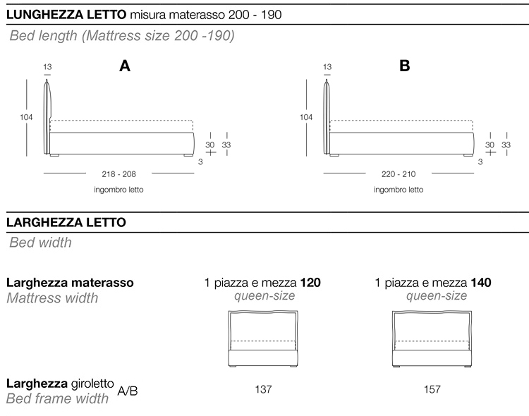 Cama Helene Ergogreen de una plaza y media de almacenaje medidas