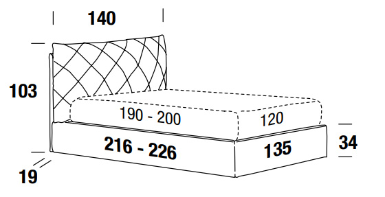Cama Felis Allen una plaza y media individual