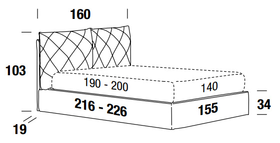 Cama Felis Allen una plaza y media individual