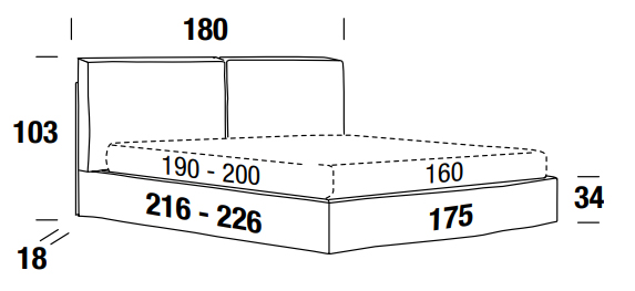 Dimensiones de la cama doble George Felis