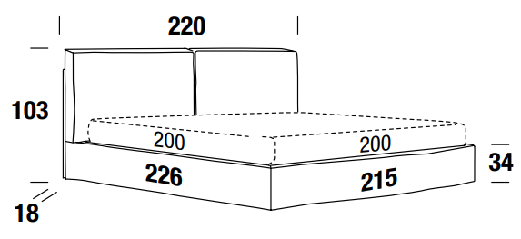 Dimensiones de la cama doble George Felis