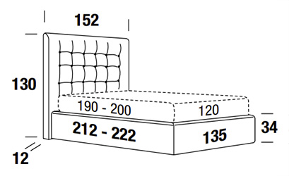 Camas Karl Felis una plaza y media tamaños width=