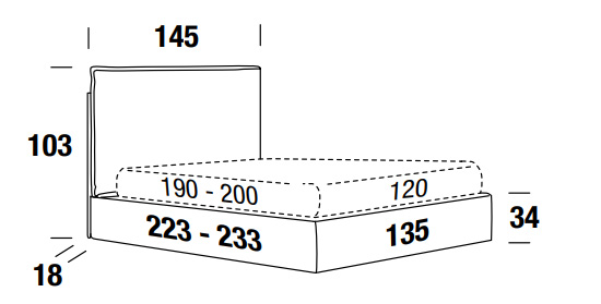 Medidas de la cama Felis Luis de una plaza y media
