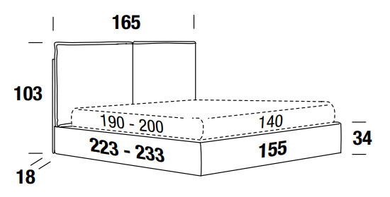 Medidas de la cama Felis Luis de una plaza y media