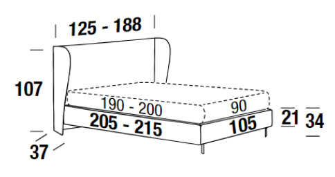 Dimensiones de la cama Paris