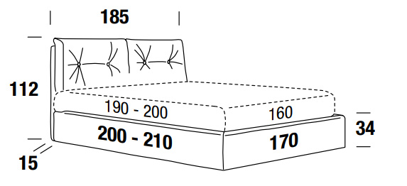 Dimensions of the Scotty Compact Felis double bed
