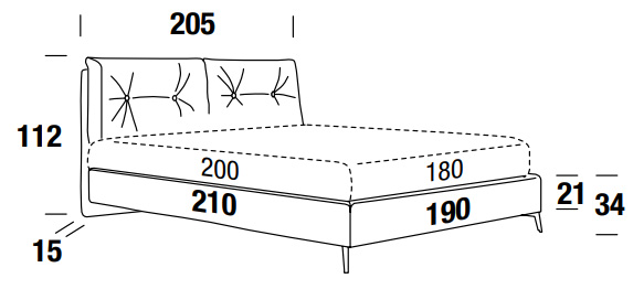 Dimensiones de la cama doble Scotty Compact Felis