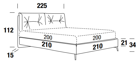 Dimensiones de la cama doble Scotty Compact Felis