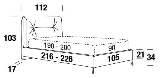 Medidas de la cama Scotty Felis individual