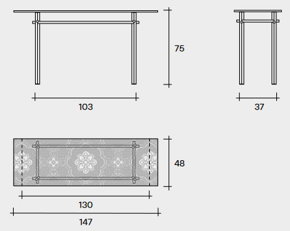 Dimensiones de la Consola Cristaline Fiam