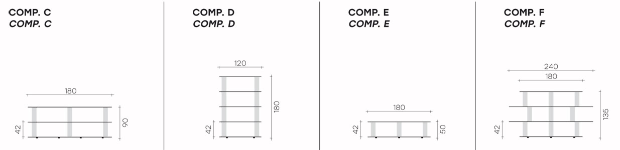 estantería fiam modelo inori composiciones