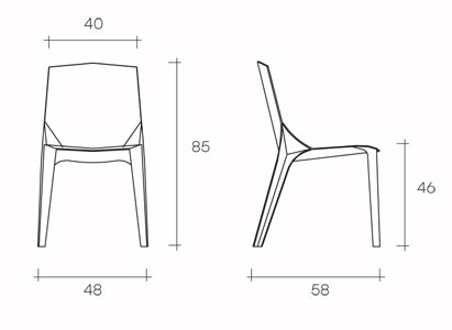 silla fiam modelo callas medidas