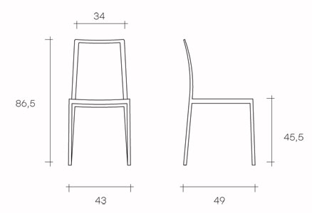 silla fiam modelo dress medidas
