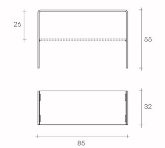 Mesa auxiliar Fiam modelo Rialto Side dimensiones