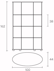 vitrina fiam modelo Palladio Uno dimensiones