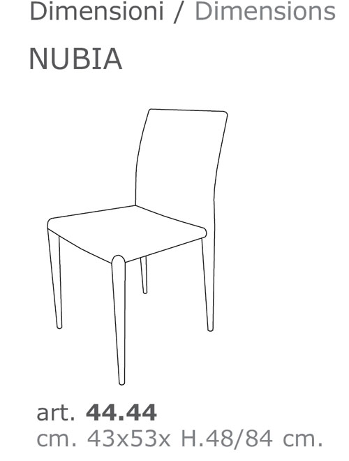 Silla Nubia respaldo bajo Ingenia Casa Bontempi medidas