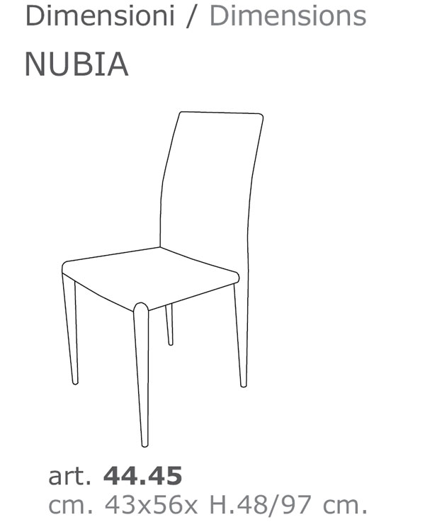 Silla Nubia respaldo alto ingenia casa bontempi medidas