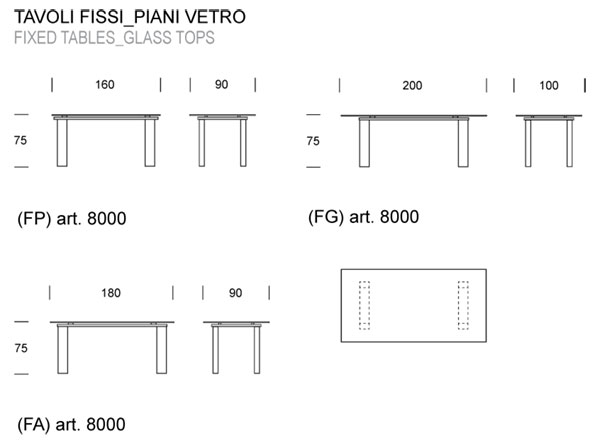 Mesa Brooklyn Tonin Casa fija dimensiones