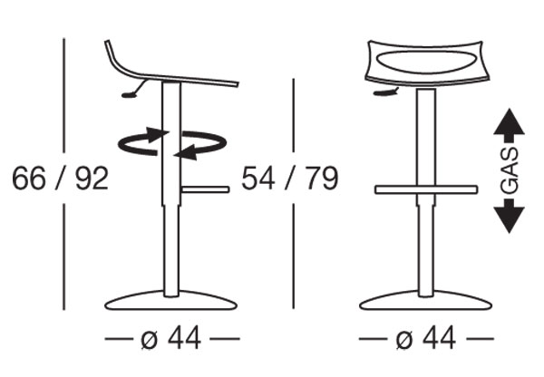 Dimensiones del taburete Diavoletto Scab