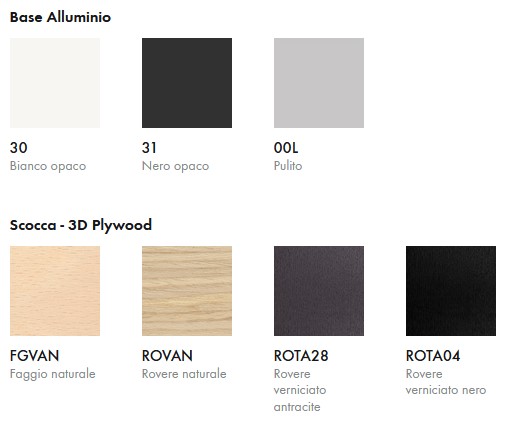 Silla Loop 3D Wood 4 Star Aluminium Base Infiniti Design acabados