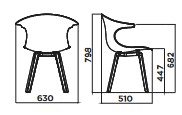 Silla Loop 3D Wood wooden legs Infiniti Design medidas