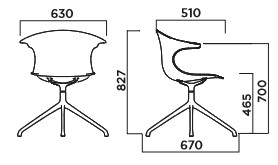 Silla Loop 4 Star Aluminium Base Infiniti Design medidas