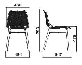 Silla Next 4 legs outdoor Infiniti Design misure