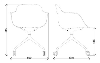 Silla Sicla swivel Infiniti Design medidas