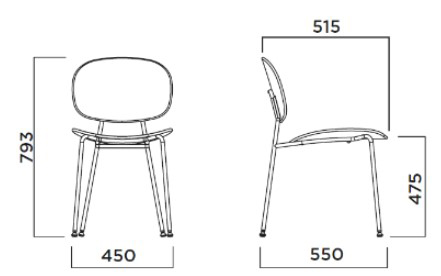 Silla Tondina pop 4 legs Infiniti Design medidas