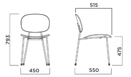 Silla Tondina 4 legs Infiniti Design medidas
