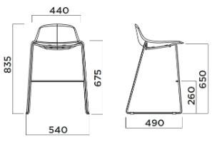 sgabello pure loop mini rod kitchen infiniti misure e finiture