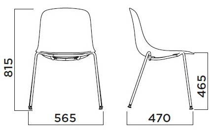 Silla Pure Loop Mono Infiniti Design tapizada medidas