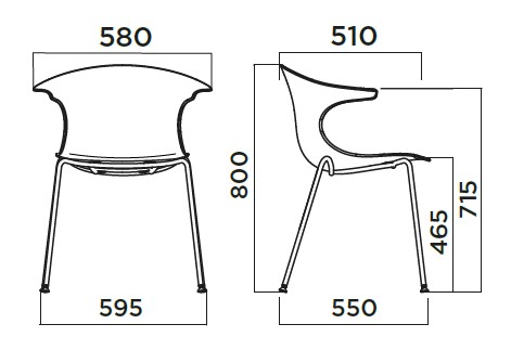 Silla Loop Mono Infiniti Design tapizada medidas